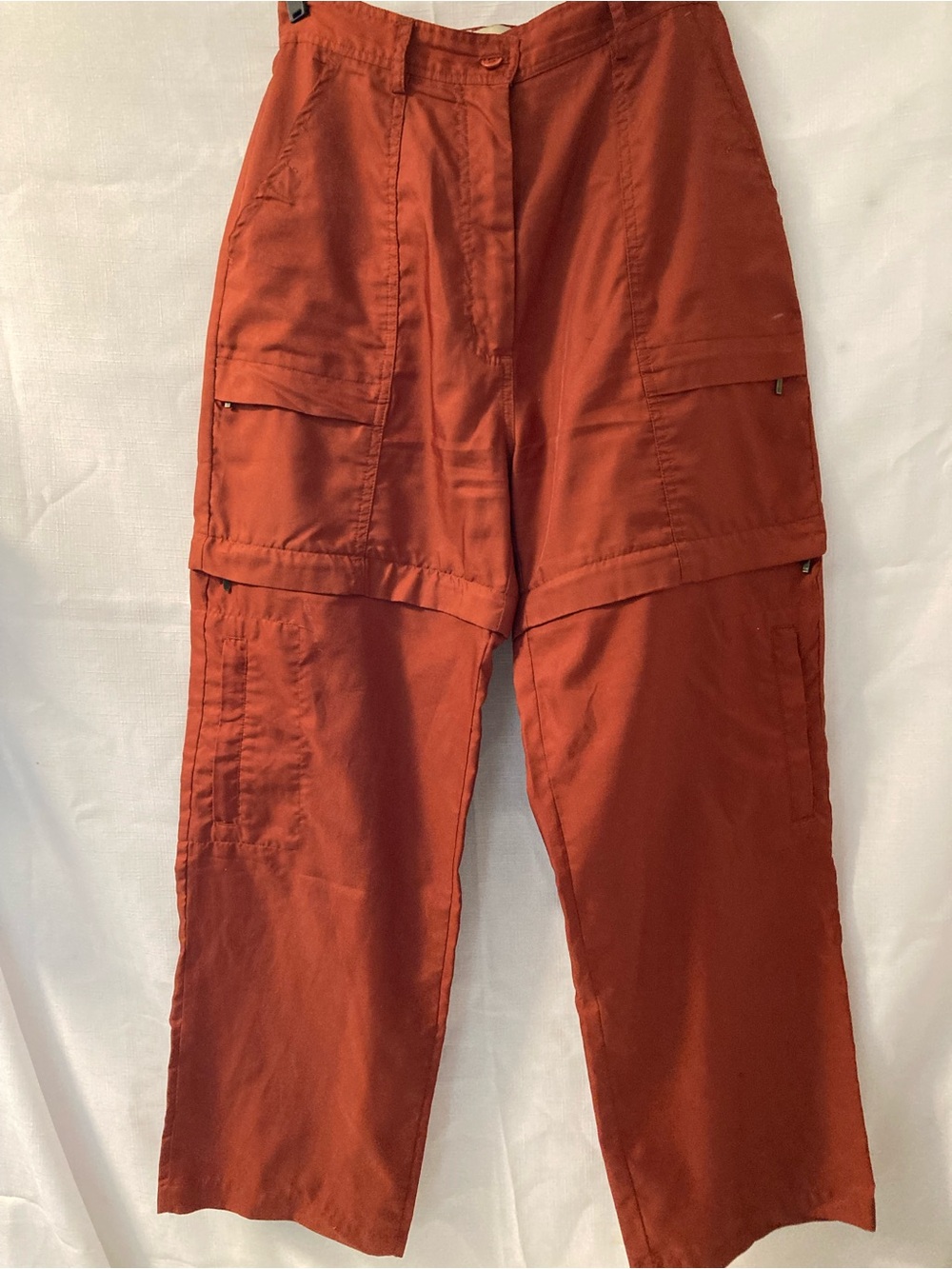 MC Collection Orange Convertible Zip-Off Cargo Pants Size 7 Y2K